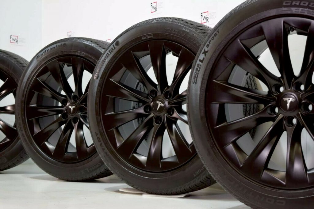 20 tesla model x factory wheels oem rims tires original satin black new