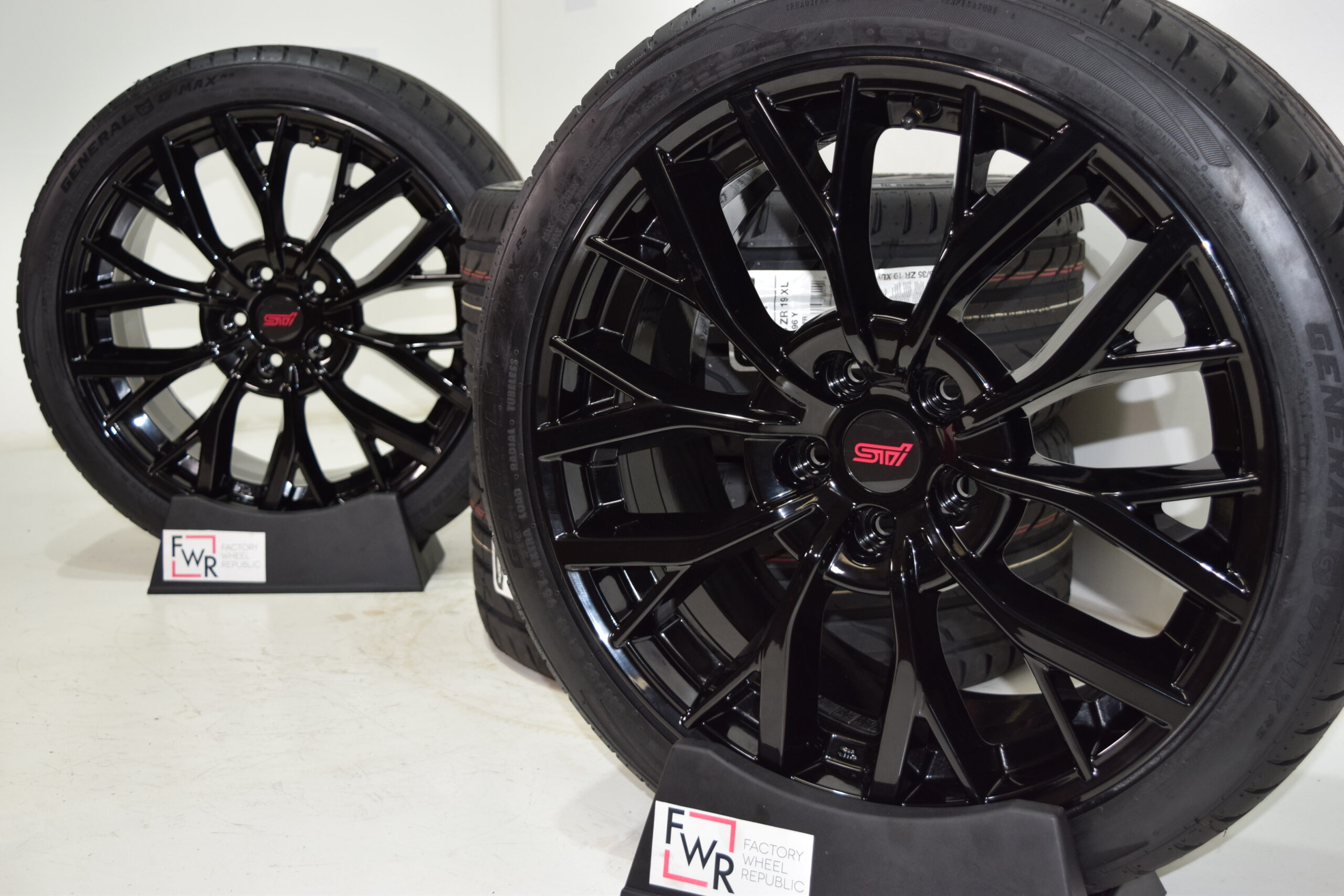 19” Subaru WRX STi STI Black Wheels Rims Factory OEM Tires Set Of 4 68854