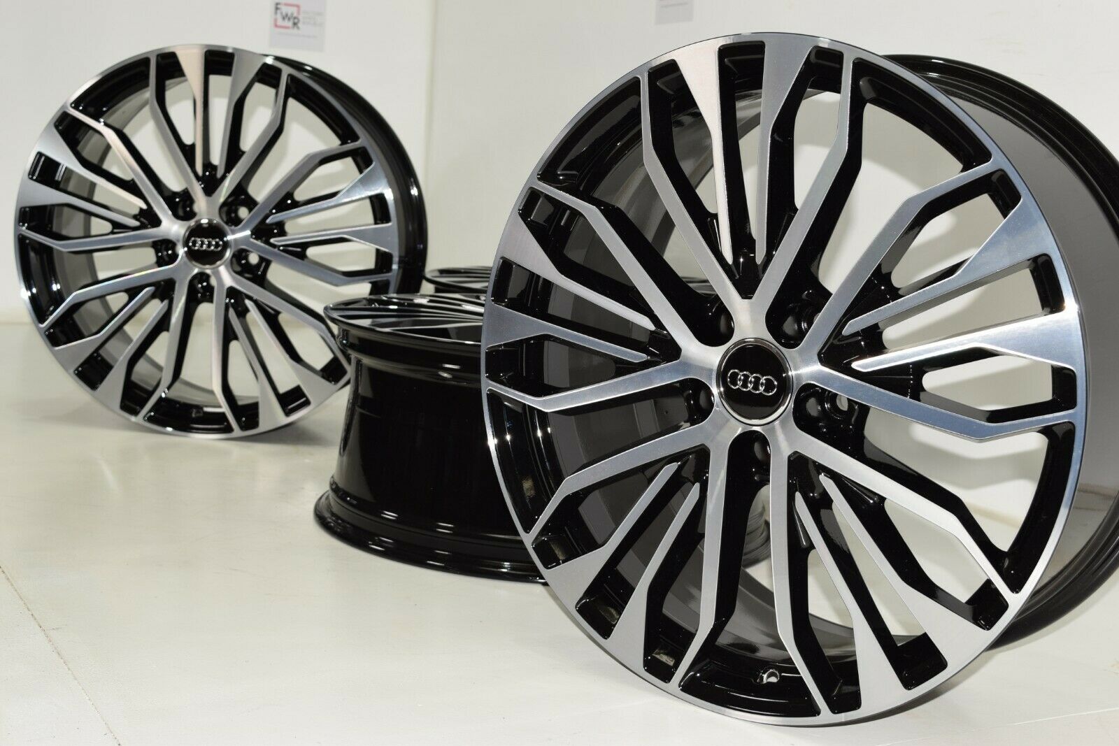 20″ Audi A6 S6 Factory OEM Wheels Rims Black machined 58974  4G0601025BE