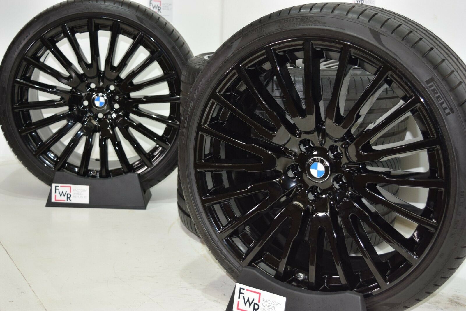 21″ BMW 750i 760i 550i 540i 7 Series Factory OEM wheels rims tires black 5×112