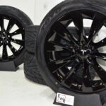 20″ TESLA MODEL X FACTORY 20 WHEELS OEM RIMS Wheels Tires Black 20×9 20×9.5