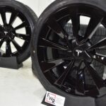 19” Tesla Model 3 TM3 Factory OEM Wheels Tires Rims Black 2022 2021 2020 2019